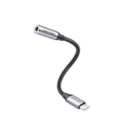 Adaptador de Audio Lightning a 3.5mm   Macho/Hembra / 0.1M / Gris  BMBHA  Vention