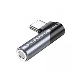 Adaptador a Audio USB-C a 3.5mm   Macho/Hembra / 90� / Gris  BGWH0  Vention