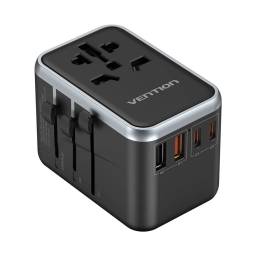 Cargador de Viaje Universal 4 USB A+A+C+C GaN   5W/60W/65W/65W / Negro  FJFB0  Vention
