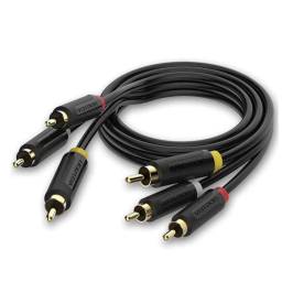 Cable 3RCA a 3 RCA Macho/Macho / 1.5M / Negro   BCABG  Vention