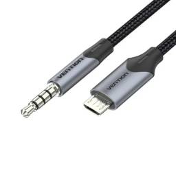 Cable de Audio Micro USB a 3.5mm   Macho/Macho / 5M / Negro  BDGBG Vention