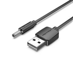 Cable DC Power USB-A a 3.5 mm x 1.35 mm   5V / 0.5M / Negro  CEXBD  Vention